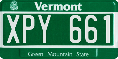 VT license plate XPY661