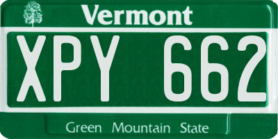 VT license plate XPY662