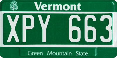 VT license plate XPY663