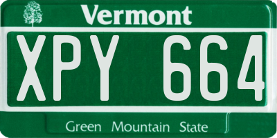 VT license plate XPY664