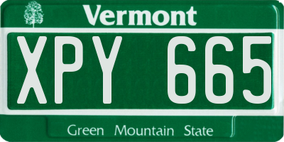 VT license plate XPY665