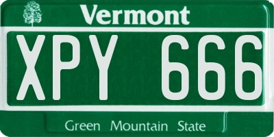 VT license plate XPY666