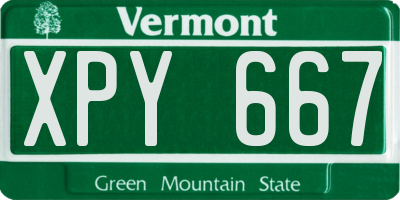VT license plate XPY667