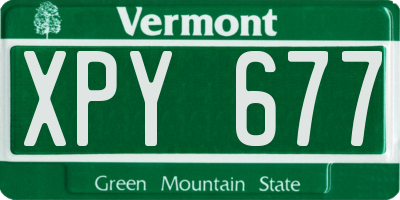 VT license plate XPY677