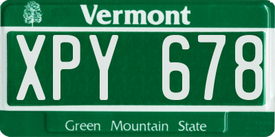 VT license plate XPY678