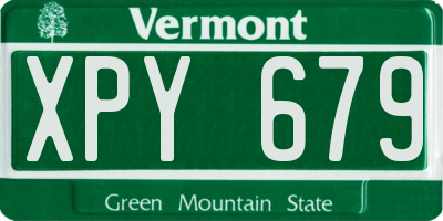 VT license plate XPY679