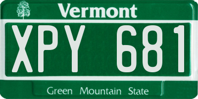 VT license plate XPY681