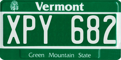 VT license plate XPY682