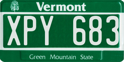 VT license plate XPY683