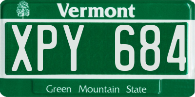 VT license plate XPY684