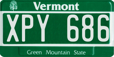 VT license plate XPY686