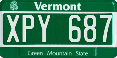 VT license plate XPY687