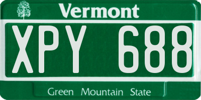 VT license plate XPY688