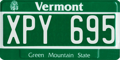 VT license plate XPY695