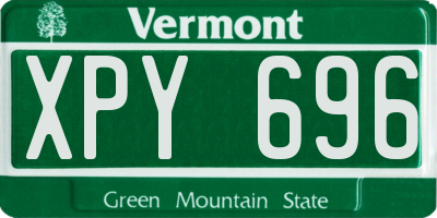 VT license plate XPY696