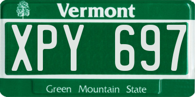 VT license plate XPY697