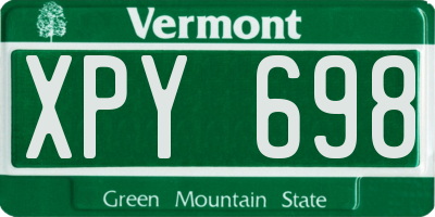 VT license plate XPY698