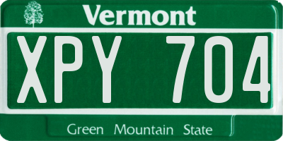 VT license plate XPY704