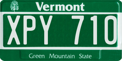 VT license plate XPY710