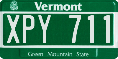 VT license plate XPY711
