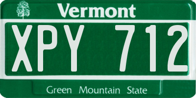 VT license plate XPY712
