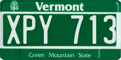 VT license plate XPY713
