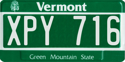 VT license plate XPY716