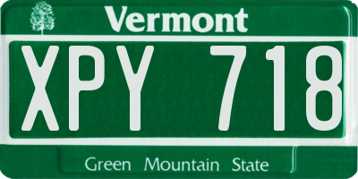 VT license plate XPY718