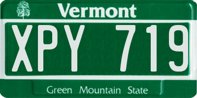 VT license plate XPY719