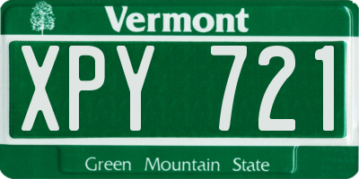 VT license plate XPY721