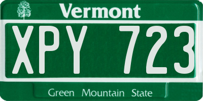 VT license plate XPY723