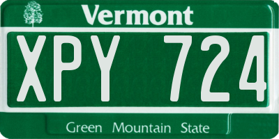 VT license plate XPY724