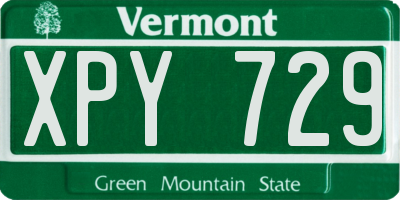 VT license plate XPY729