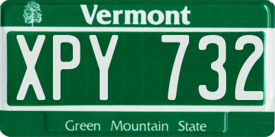 VT license plate XPY732