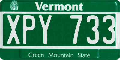VT license plate XPY733