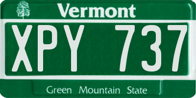 VT license plate XPY737
