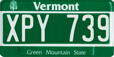 VT license plate XPY739