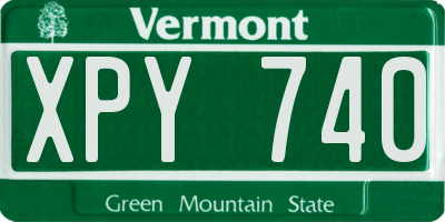 VT license plate XPY740