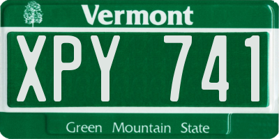 VT license plate XPY741