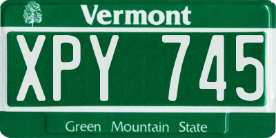VT license plate XPY745