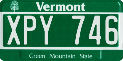 VT license plate XPY746