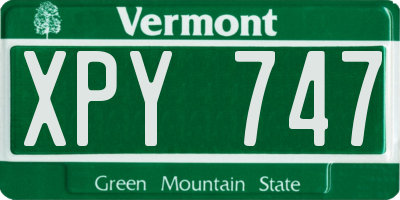 VT license plate XPY747
