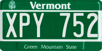 VT license plate XPY752