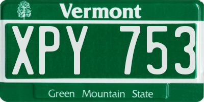 VT license plate XPY753