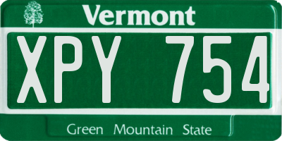 VT license plate XPY754