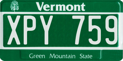 VT license plate XPY759