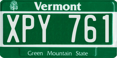 VT license plate XPY761