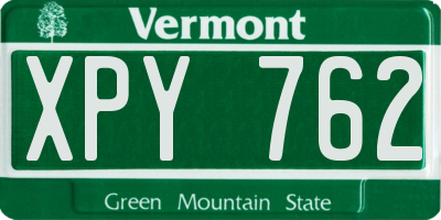 VT license plate XPY762