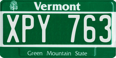 VT license plate XPY763