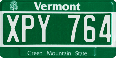 VT license plate XPY764